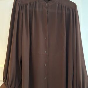 Uniqlo Chocolate Brown Button-Up Shirt